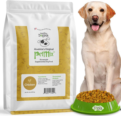 Healthy Dogma - PetMix Dehydrated Dog Food for Allergies, Freeze Dried, Raw, Homemade Dog Food (Chicken Dinner, 2 lbs)