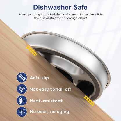 Slow Feeder Dog Bowl Stainless Steel, 2 Cups Metal Non-Slip Dog Food Bowls, Dogs Water Bowl for Small & Medium Sized Dogs, Fun Bloat Stop Pet Bowl for Fast Eaters, Slows Down Pets Eating