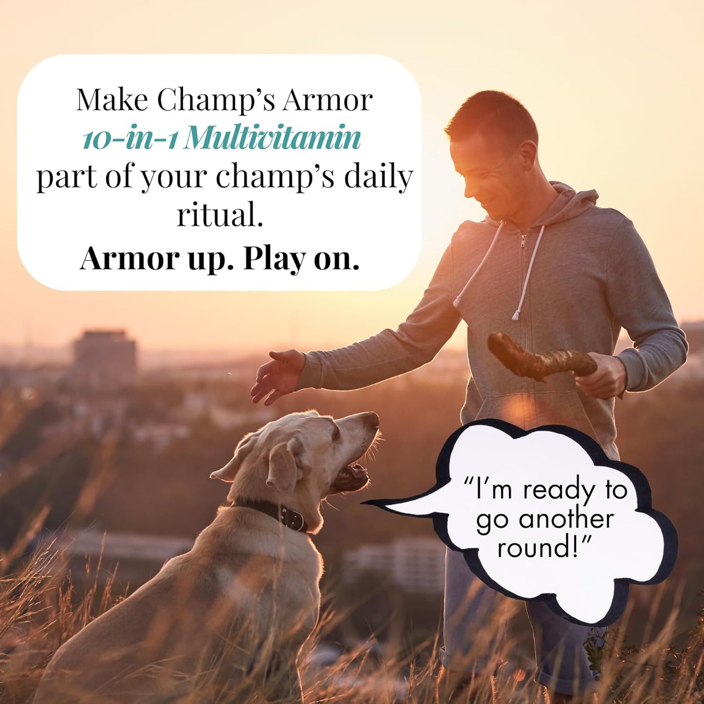 Champ's Armor 10-in-1 Multivitamin Soft Chews for Dogs – Hip & Joint, Skin, Digestion, Immune, Heart, and Brain Health. Complete Daily Support w/Glucosamine, Salmon Oil, Probiotics & More – 120 Ct