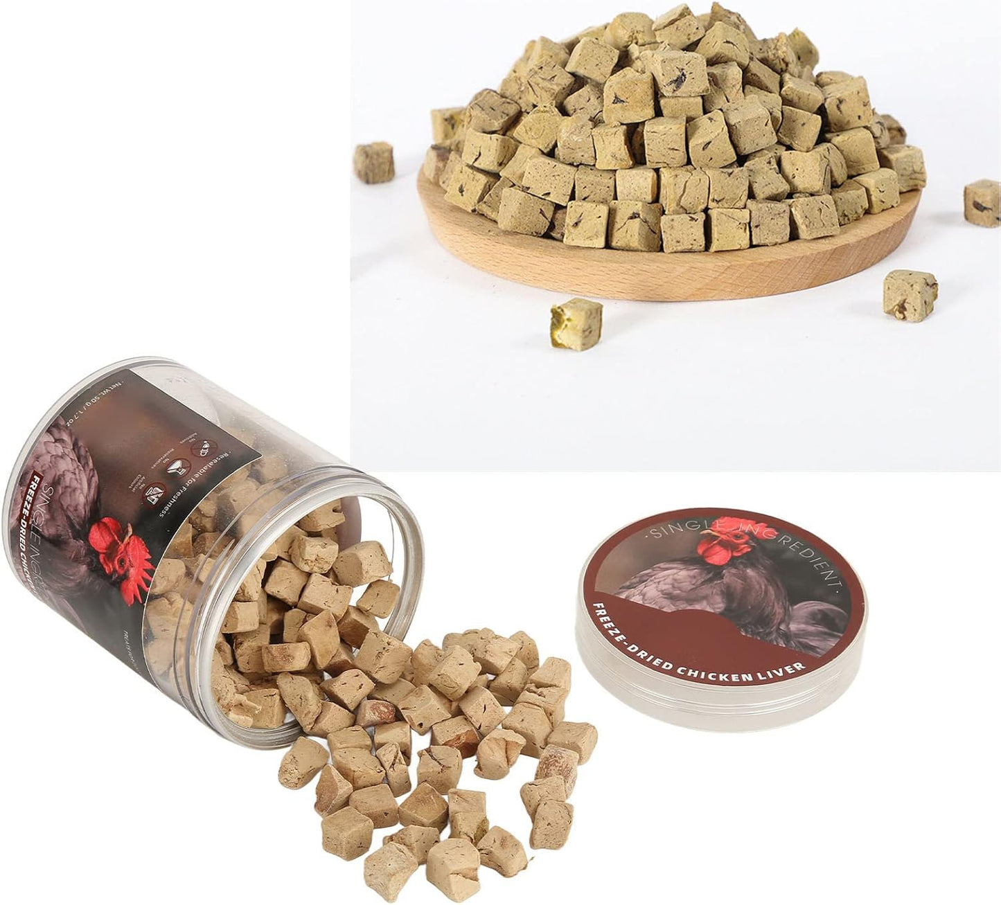 Pwshymi Freeze Dried Chicken Liver for Dogs & Cats, 50g Pet Dog Treats Dog Freeze Dried Food Real Chicken Dog Treats Dry Chicken Cat Treats Pet Supplies Dogs Food Dry Las necesid