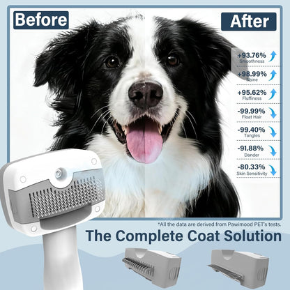 Pet Steam Brush for Dogs & Cats | Coconut Oil Grooming Wipes