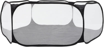 ERINGOGO Foldable Hexagonal Pet Playpen Fence, Breathable Safety Playpen with Wear-Resistant Polyester Mesh, Small Indoor Puppy and Cat Pen for Escape Prevention and Play