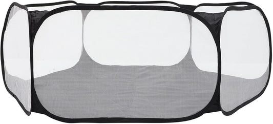 ERINGOGO Foldable Hexagonal Pet Playpen Fence, Breathable Safety Playpen with Wear-Resistant Polyester Mesh, Small Indoor Puppy and Cat Pen for Escape Prevention and Play