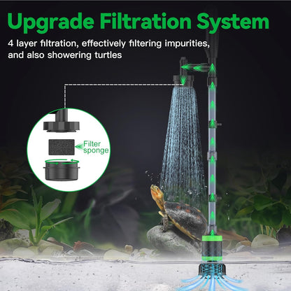 32W Electric Aquarium Vacuum Gravel Cleaner - Strong Suction, Automatic Water Change, Algae Remover, Sand Wash, Water Shower, Water Circulation & Timed Off