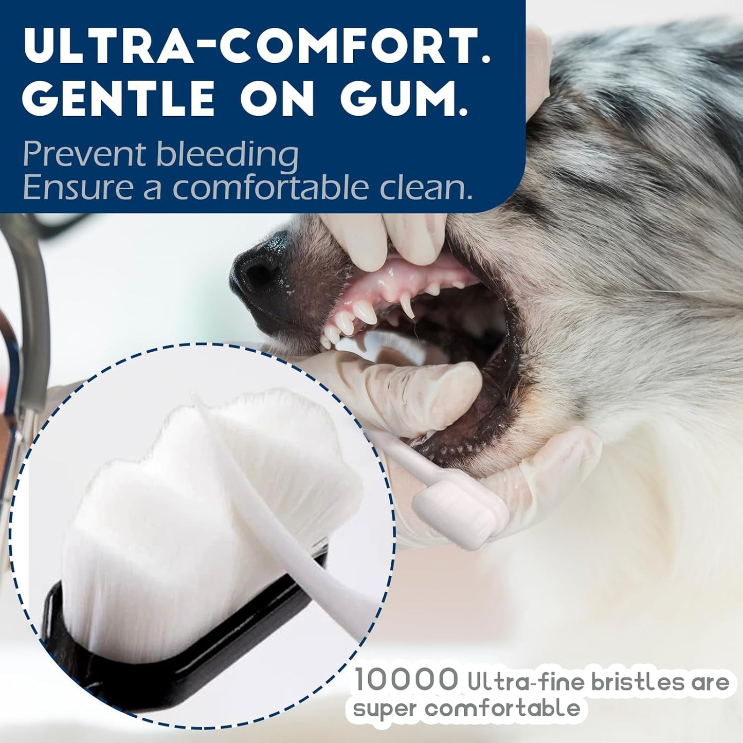 Dog Toothbrush Kit 4 Pack, Ultra Soft Dog Tooth Brush for Medium to Large Dogs & Cats, Pet Tooth Brushing Kit for Easy Dental Cleaning, Soft Bristles, 2 Green Wave Head & 2 White Flat Head