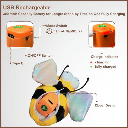 Interactive Flapping Bird Cat Toys and Treat Puzzle Toy for Indoor Cats and Kittens