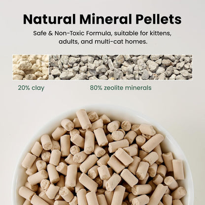 Gardner Pet Cat Litter Pellets Works in Double-Layer Litter Boxes Natural Mineral Formula with Odor Control, Low Dust & Low Tracking, Non-Clumping Cat Litter, Lightweight & Safe(3.5LBS*4)