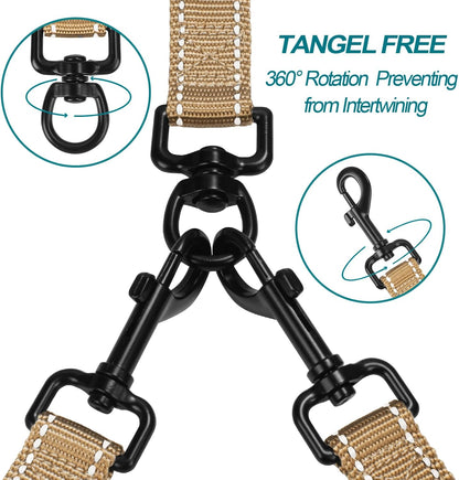 PetBonus No Tangle Double Dog Leash and Dog Seat Belt for Car