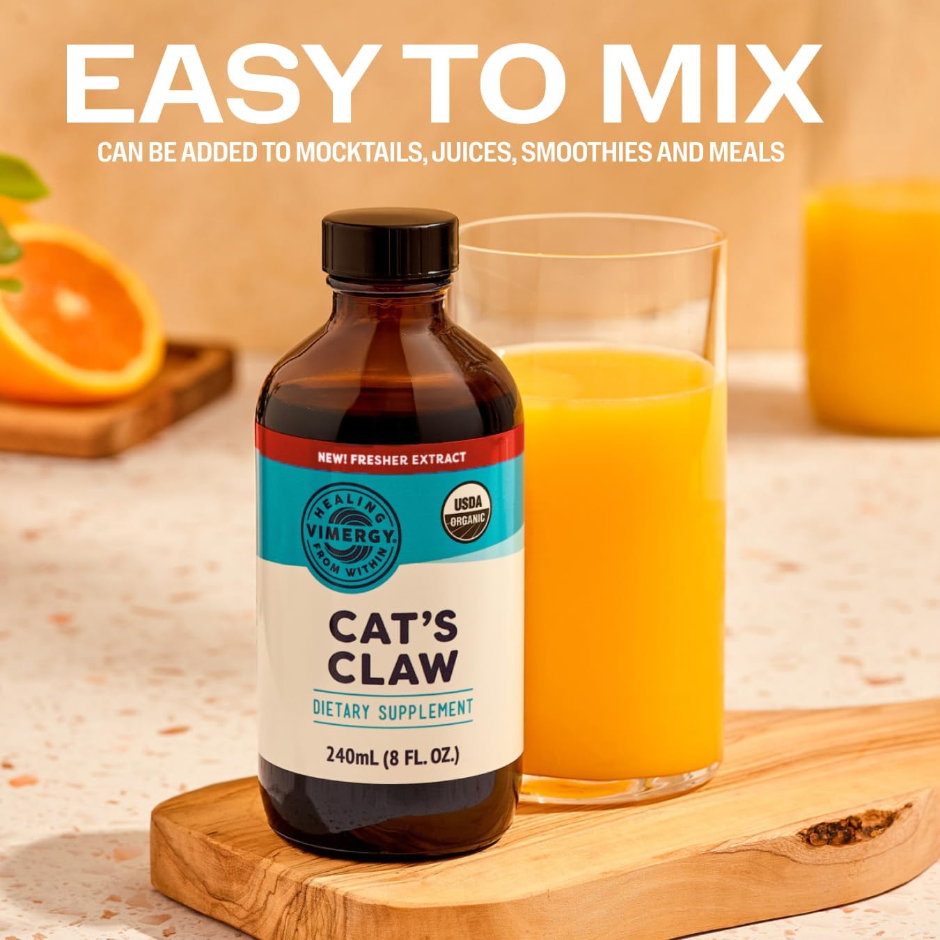 Vimergy Organic Cat’s Claw Liquid – Provides Antioxidant Support* – Benefits The Immune System* – Organic, Vegan, Gluten-Free, Non-GMO 120 Servings (240 ml)