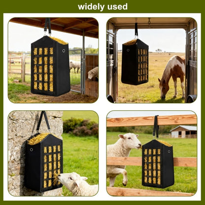 Eforcase 3PCS Hay Bags for Horses, Slow Feed Hay Bags for Goats,Sheep, Donkey, Premium Oxford Hang Feed Bag with Front Nets Design, Easy to Fill, Adjustable,Horse Feeding Supplies