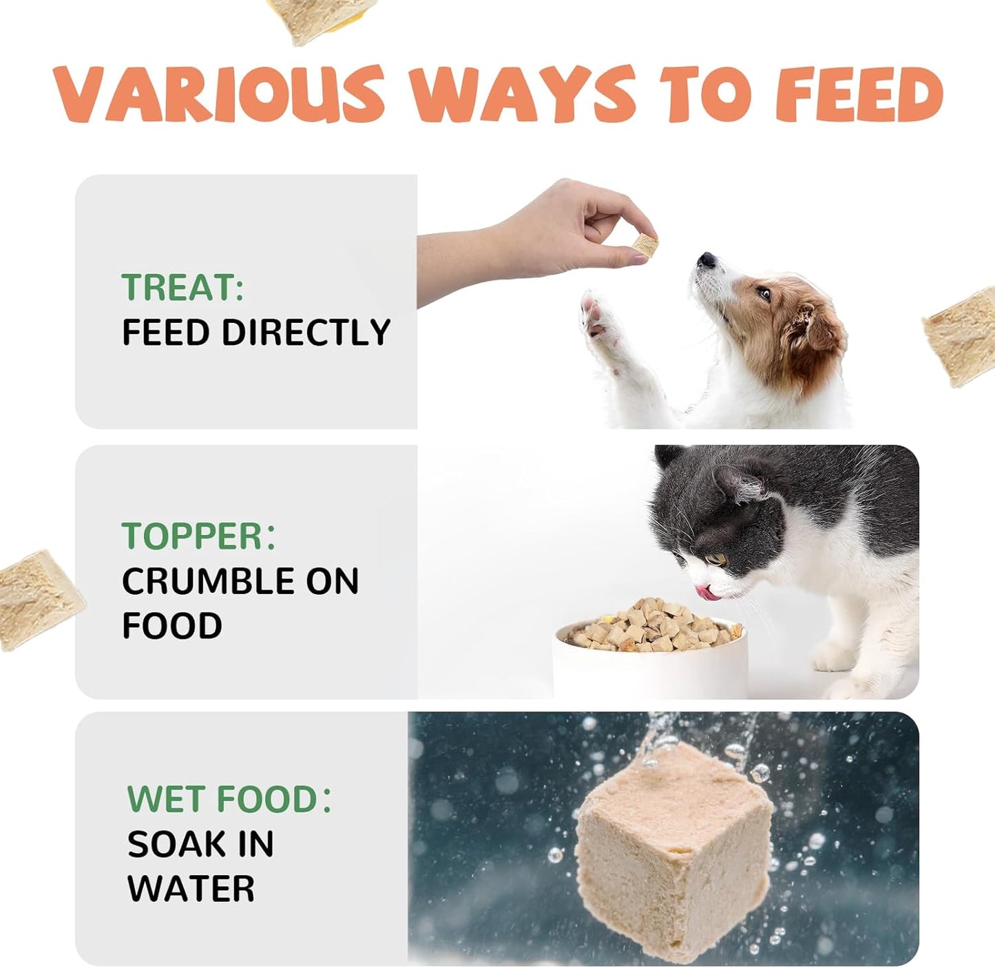 PAWUP Freeze Dried Salmon Dog Treats, Single Ingredient Raw Dog Food Toppers, Healthy Training Treats for Dogs,3.8 oz