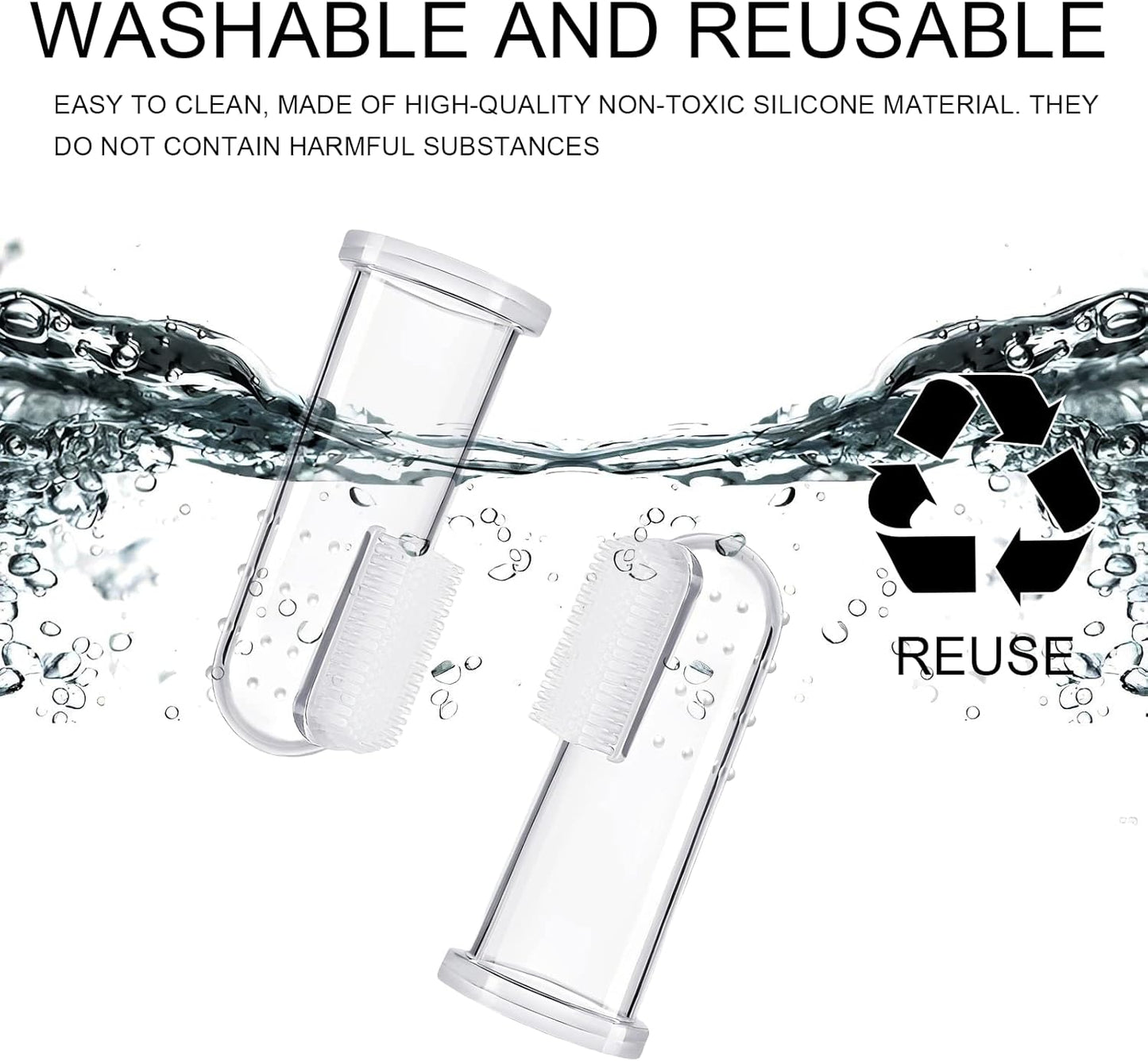 BLMHTWO 5 Pieces Dog Tooth Brushing Kit Finger Toothbrush for Dogs Cat Puppy Toothbrushs with Silicone Bristles and 16 Round Particles Thickened Silicone-Layer Transparent Dog Toothbrushs for All Pets