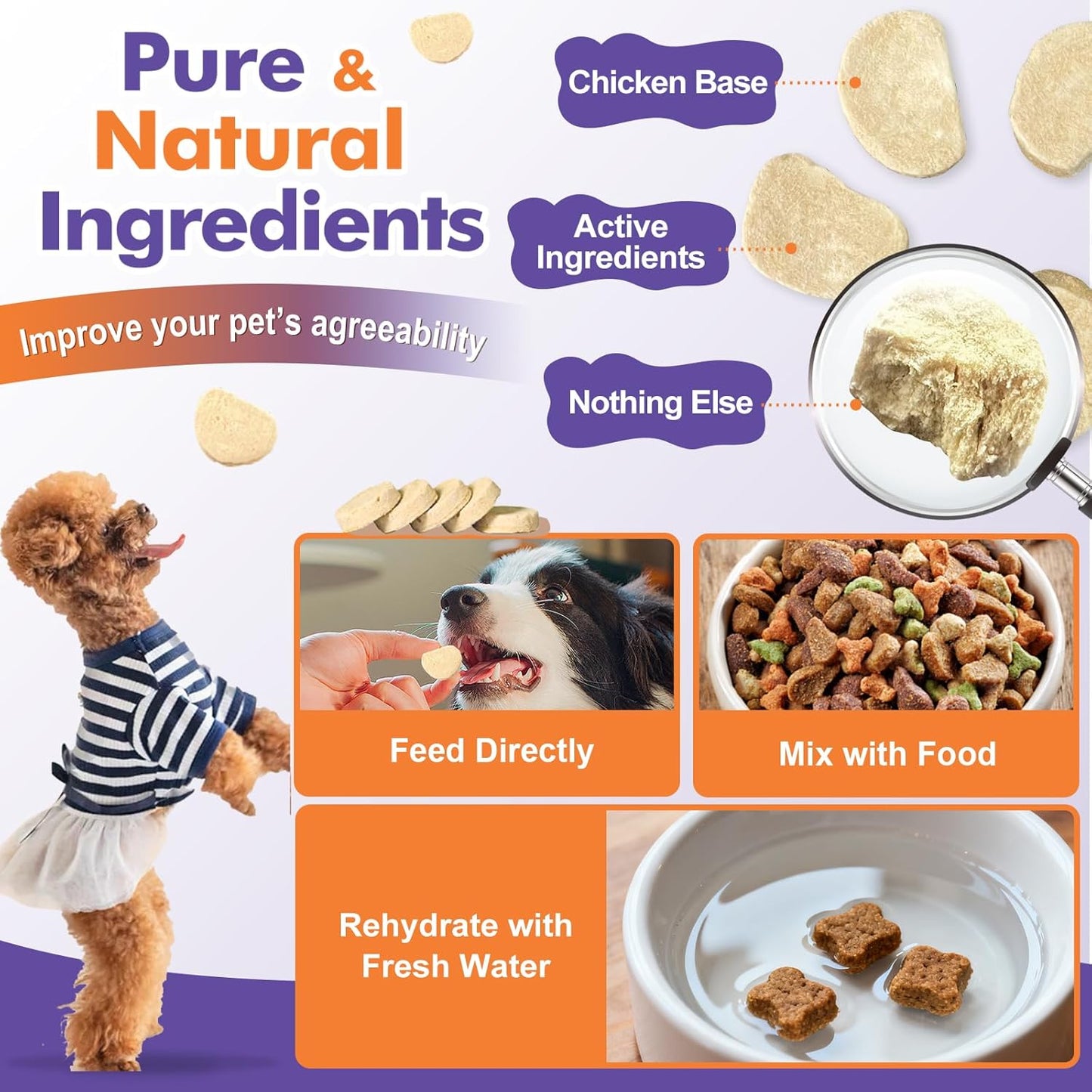 DRFOSTER Probiotics for Dogs, Freeze-Dried Dog Probiotics and Digestive Enzymes, Plus Omega-3 for Itchy Skin, Prebiotics for Digestive Health, Dog Vitamins and Supplements for Immune Health, 180 Bites