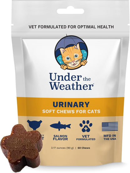 Under The Weather Pet Urinary Tract Support Chews for Cats | Promote Healthy Urinary Function in Cats | 60 Star Shaped Soft Chews