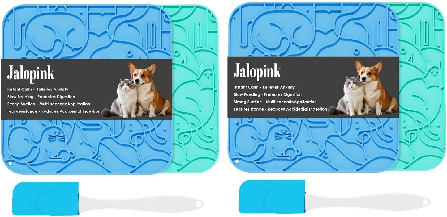 Lick Mat for Dogs & Cats,Dog Lick Mat with Suction Cups for Anxiety Relief, Slow Feeder Dog Licking mat, Puppy Lick mat for Bath Time, Grooming & Training (S & L)