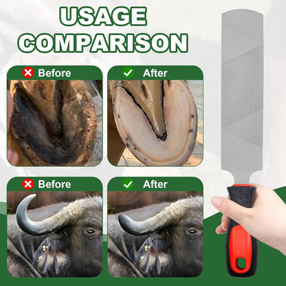 12 Inch Hoof Rasp, Carbon Steel Farrier File Tool, Trimming Tool Horse Rasp with Handle, Suitable for Horse Donkey Cow Goat Animal Hooves