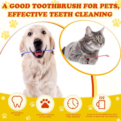 200 count Dog Toothbrush Bulk Dual Headed Dental Brushes Dogs Tooth Brushing Kit Long Handle Pet Tooth Brush for Puppy Large Small Cats and Most Pets Teeth Cleaning Dental Care Supplies, 8 Colors
