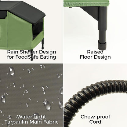 Heated Cat House for Outside, Outdoor Cat House Featuring Escape Door & Dinning Room in Winter, 100% Waterproof Cat Shelter with Heater for Strays, Ferals Barn Cat, Insulated Warm House