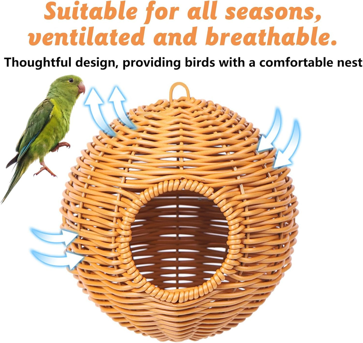 BNOSDM Wooden Long Bird Ladders and Parrot Hang Nest for Birds