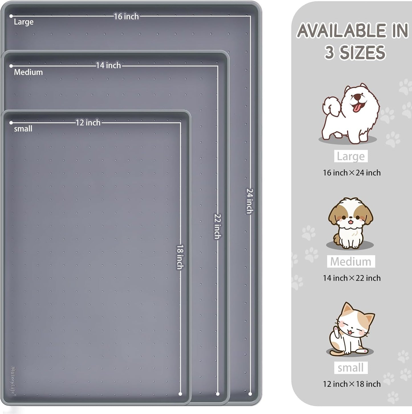 MateeyLife 2PCS Small Lick Mat for Dogs and Cats and MateeyLife Silicone Cat & Dog Food Mat for Floors Waterproof