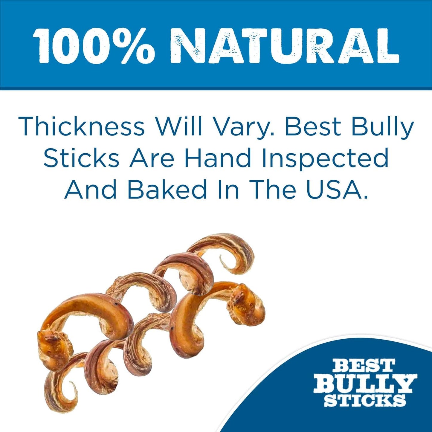 Best Bully Sticks Curly Beef Collagen Sticks - 9 Inch 10 Count (Pack of 1) - Natural, USA Baked and Packed, Easily Digestible, Limited Ingredient, Rawhide Alternative