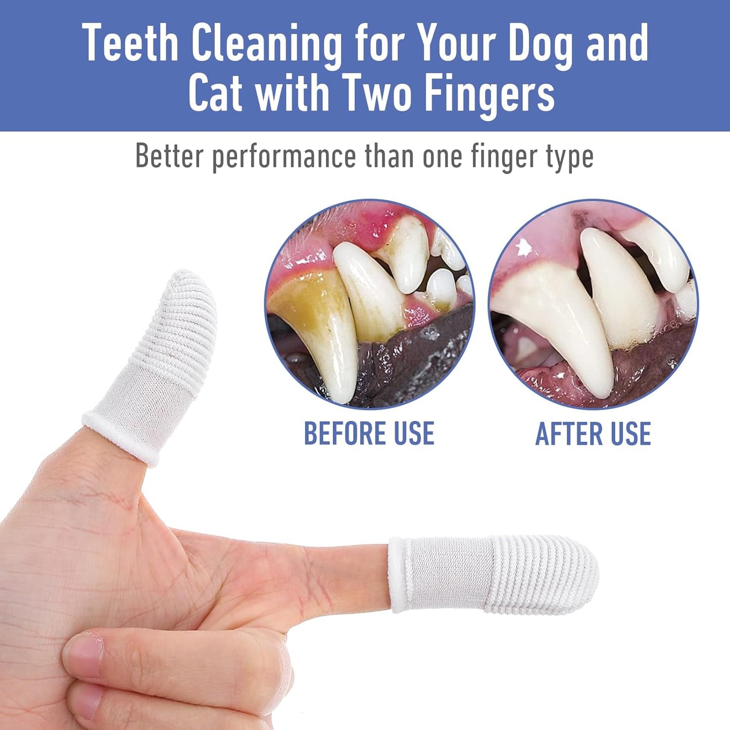 Dog Toothbrush Finger Toothbrush Set 60 PCS Soft Finger Toothbrushes for Dog Teeth Cleaning Washable Pet Dental Care Kit with Cleaning Wipes for Small Dogs Cats Puppies & Kittens at Home