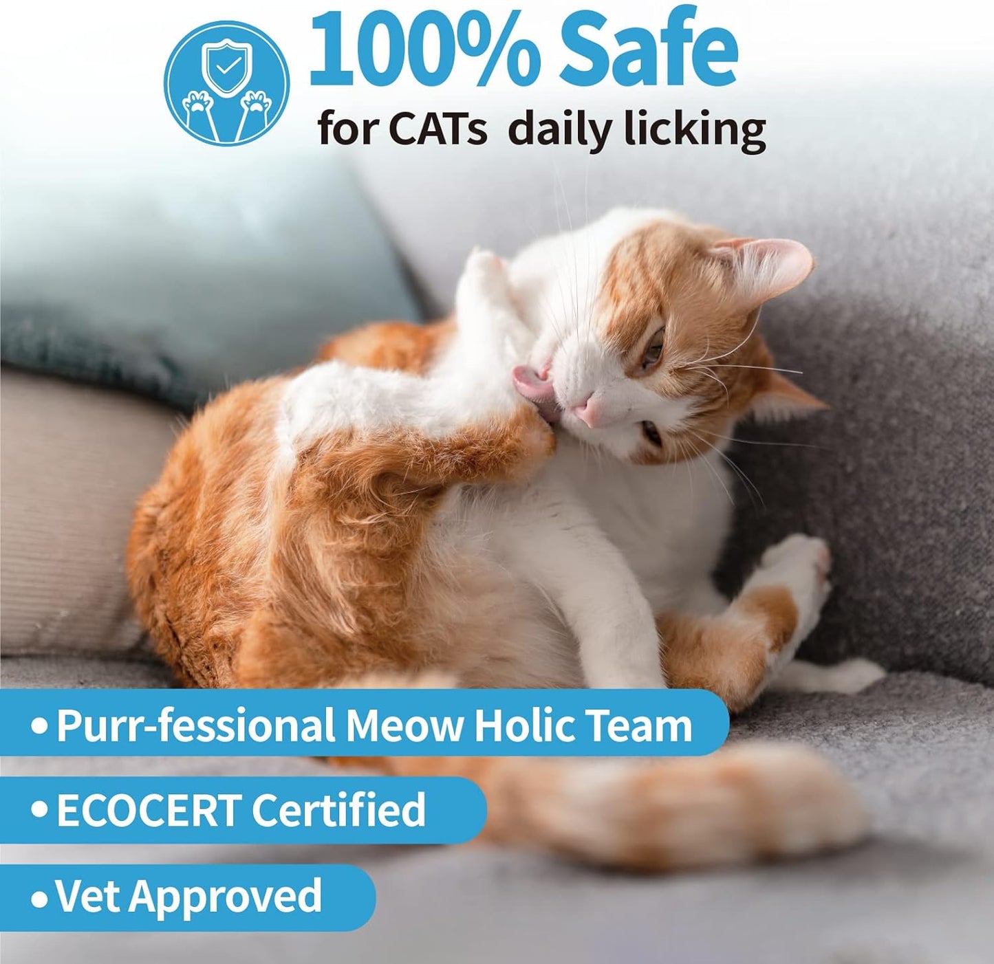 Mooncat Waterless Shampoo & Brush Kit for Longhair Cats + Dental Finger Wipes Bundle - Licking Safe Foam Detangler, Breath Freshening Wipes (40 Count)