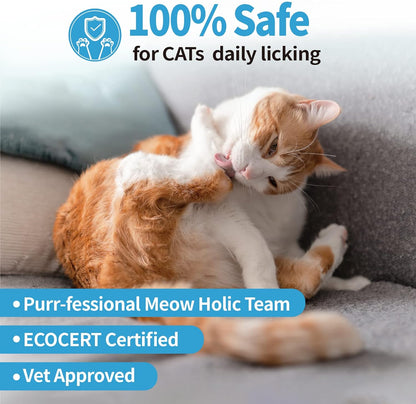 Mooncat Waterless Shampoo & Brush Kit for Longhair Cats + Dental Finger Wipes Bundle - Licking Safe Foam Detangler, Breath Freshening Wipes (40 Count)