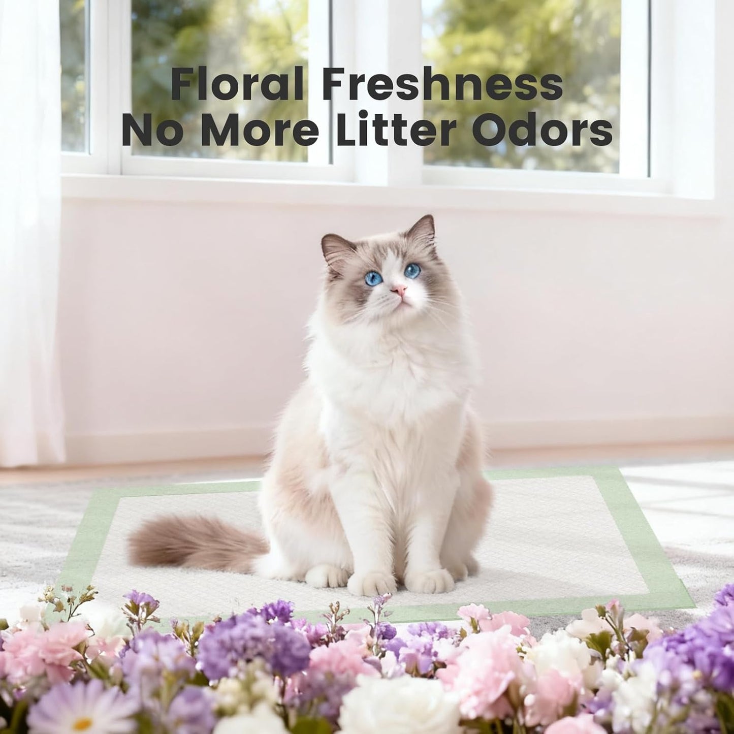 Gardner Pet Cat Pads Refill 30Counts, Extra Strength Odor Control Cat Pee Pads with Floral Fragrance for Breeze Litter System, 16.9"x11.4" Heavy-Duty Absorption for Multi-Cats