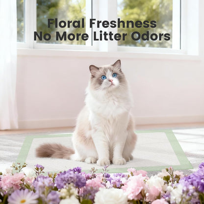 Gardner Pet Cat Pads Refill 30Counts, Extra Strength Odor Control Cat Pee Pads with Floral Fragrance for Breeze Litter System, 16.9"x11.4" Heavy-Duty Absorption for Multi-Cats