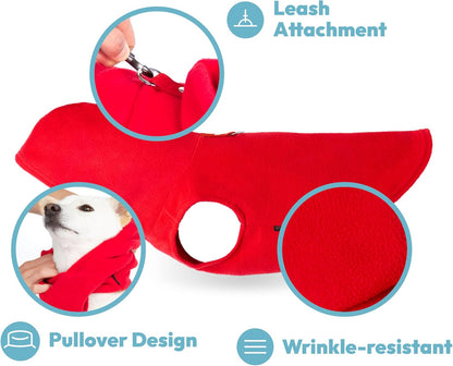 Gooby Fleece Vest Hoodie Dog Sweater - Black, Medium - Warm Pullover Dog Hoodie with O-Ring Leash for Small to Medium Dogs