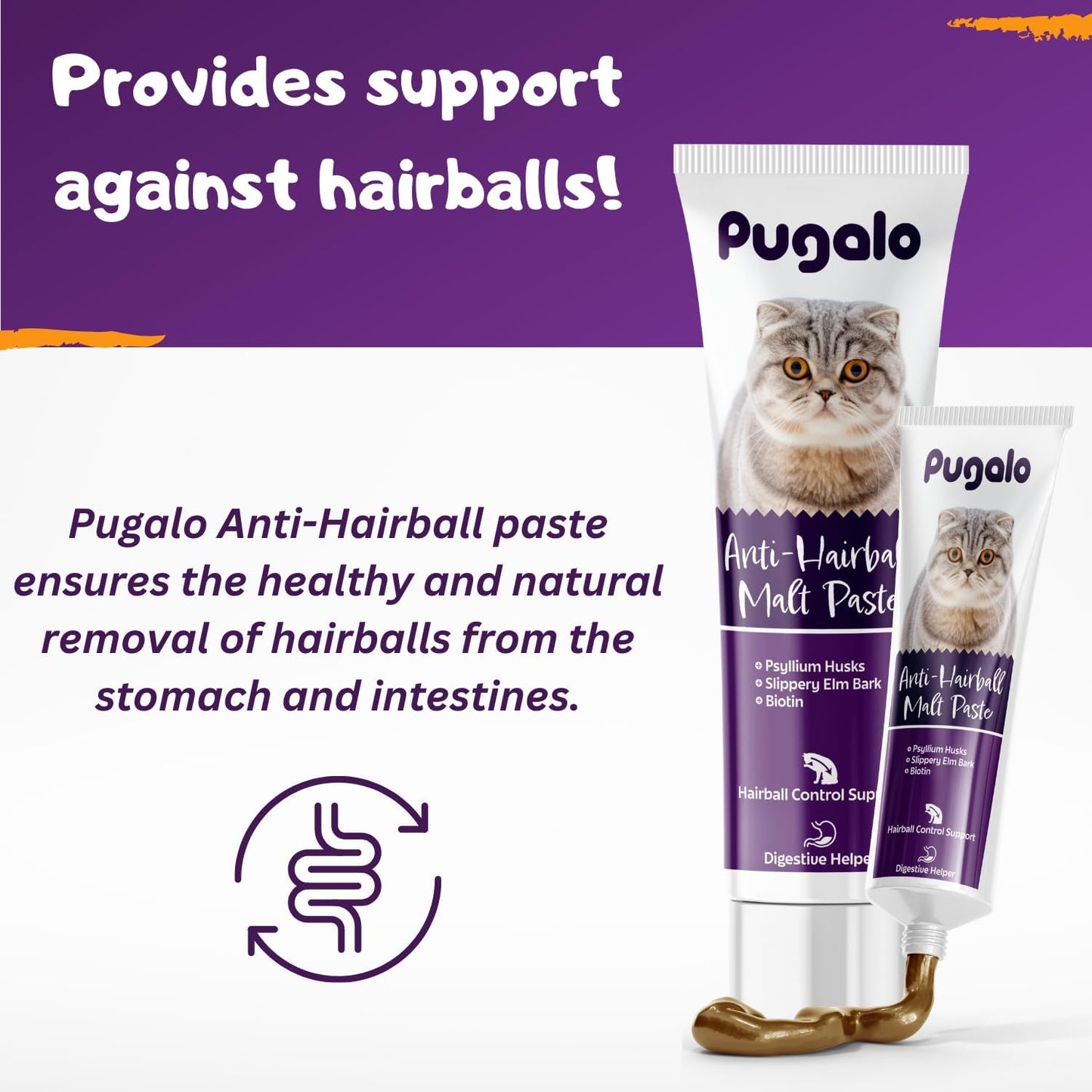 Cat Hairball Remedy Gel 100ml (3.5oz) Malt Paste for Cats Supports Hairball Control & Digestive Health