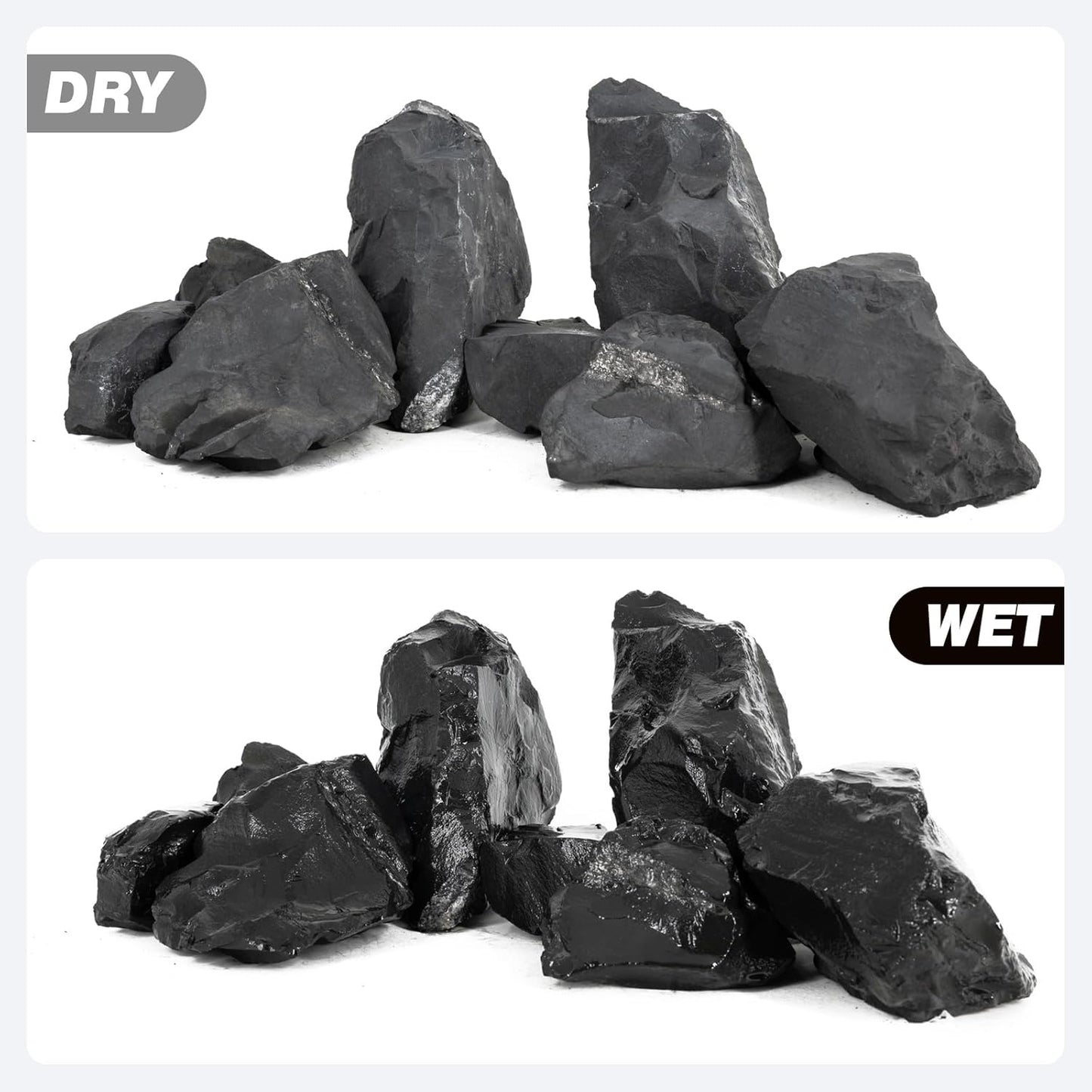 Unocho Aquarium Rock Stone Fish Tank Rocks 5lb Natural Rocks for Aquariums Aquascaping Landscaping Model Tank Decoration Vivariums Paludarium Miniature and Fairy Garden(3"-6"-4pcs)
