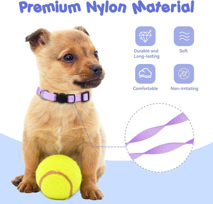 20 Pack Puppy Collars for Small Puppies Litter Safety Buckle Soft Nylon Whelping Collars Newborn Puppy Collars for Litter Puppies Collars(S)