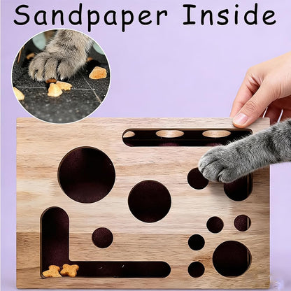 2026 New Cat Scratch Puzzle Enrichment Box: Nail File Stress Free Alternative to Clippers and Grinders, Cat Nail File Enrichment Box with Sandpaper Inside Bell Ball for Indoor (2pcs-B)