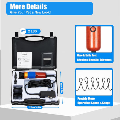 Professional Dog Grooming Clippers, 36W Electric Sheep Shears Pet Clippers Animal Fur Shave Grooming Hair Trimmer Low Noise Electric Pet Shaving and Grooming Kit for Sheep, Goats, Dog, Cat