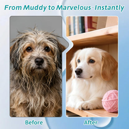 12 PCS Rinse Free Dog Shampoo Mitts, Waterless Dog Shampoo Mitts, Hypoallergenic Pet Bath Wipes Perfect for Dogs, Suitable for Daily Care and Travel