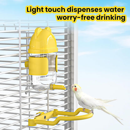 11 Fl Oz No Mess Hanging Water Dispenser,Leak-Proof Automatic Bird Water Feeder,Small Animal Water Bottle for Guinea Pigs,Chinchillas,Ferrets,Parrots,Squirrels,Rats,Bunnies (White)