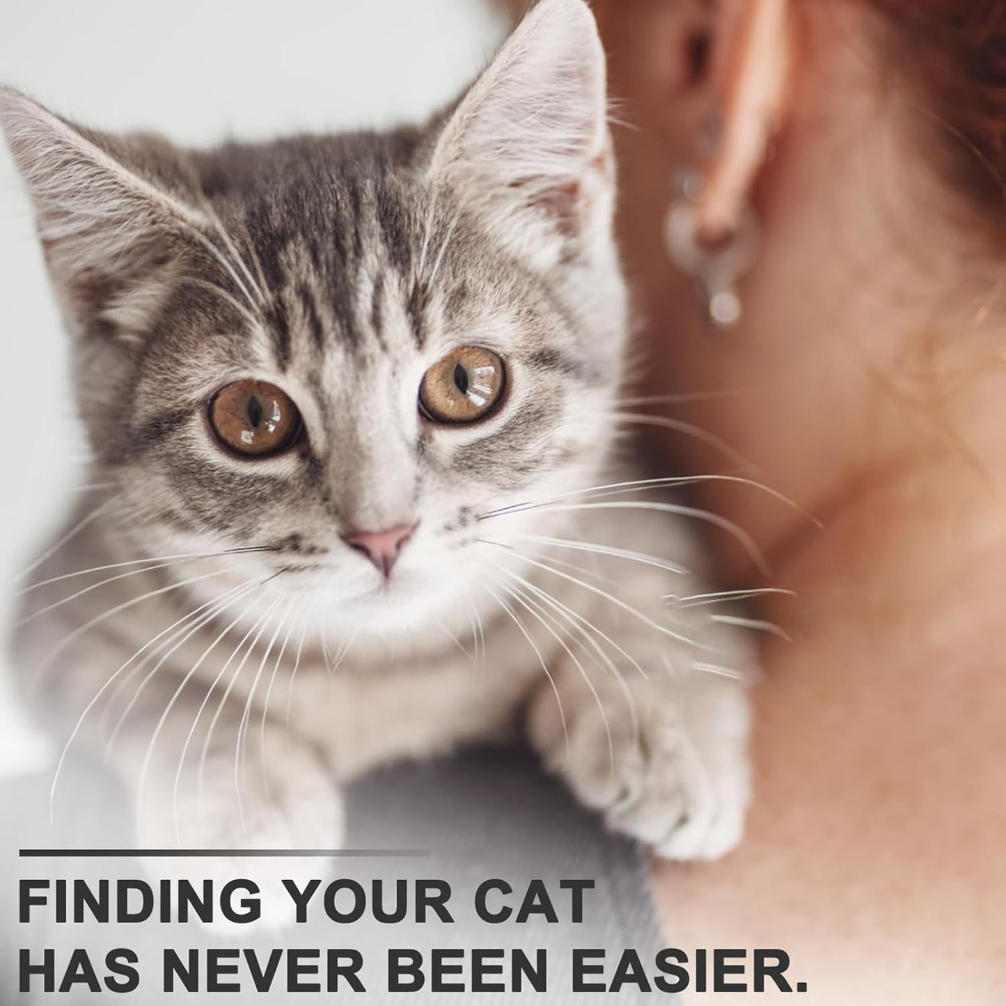 Reflective AirTag Cat Collar, Integrated Cat Tracker Collar with Air Tag Holder and Bell, Safety Elastic Band Cat GPS Collars for Girl Boy Cats, Kittens and Puppies (Olive,S)