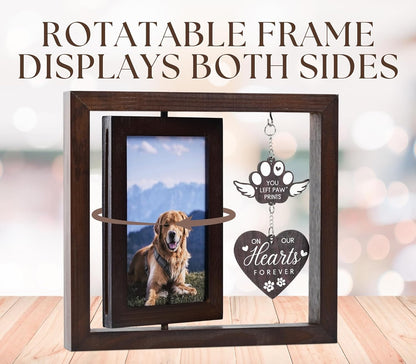 InnoBeta Dog Memorial Gifts for Loss of Dog, Pet Picture Frame, 4x6, You Left Paw Prints, Tabletop