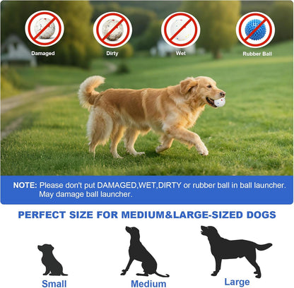 Automatic Ball Launcher for Large Dogs,Indoor/Outdoor Interactive Dog Toy,USB Rechargeable Ball Thrower, 40-80Ft,Includes 8 Etpu Balls(2.5"),Blue
