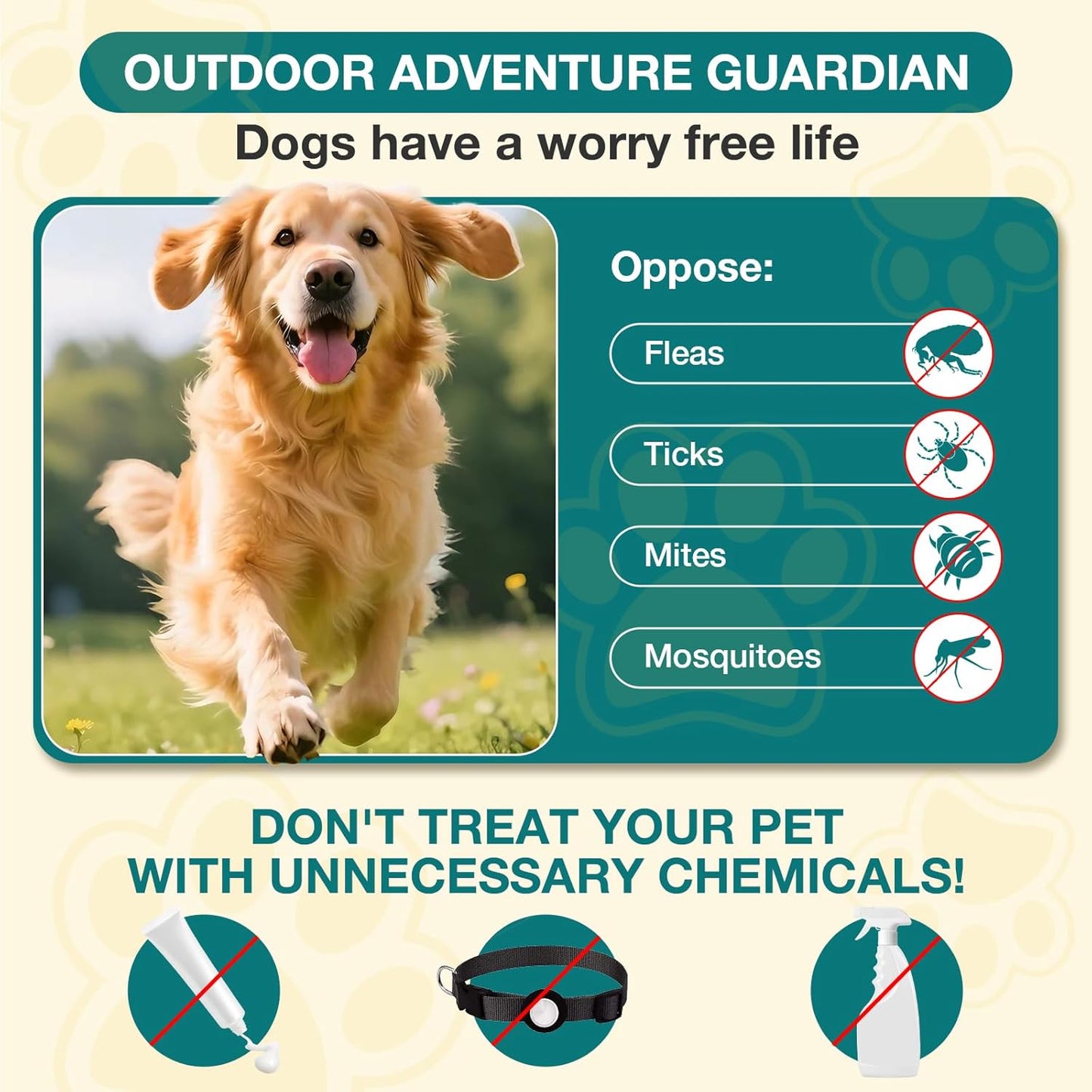 Flea and Tick Prevention for Dogs Chewables, 60 Chews, Natural Dog Flea and Tick Treatment Chewable Supplement for All Breeds & Ages, Beef Flavor