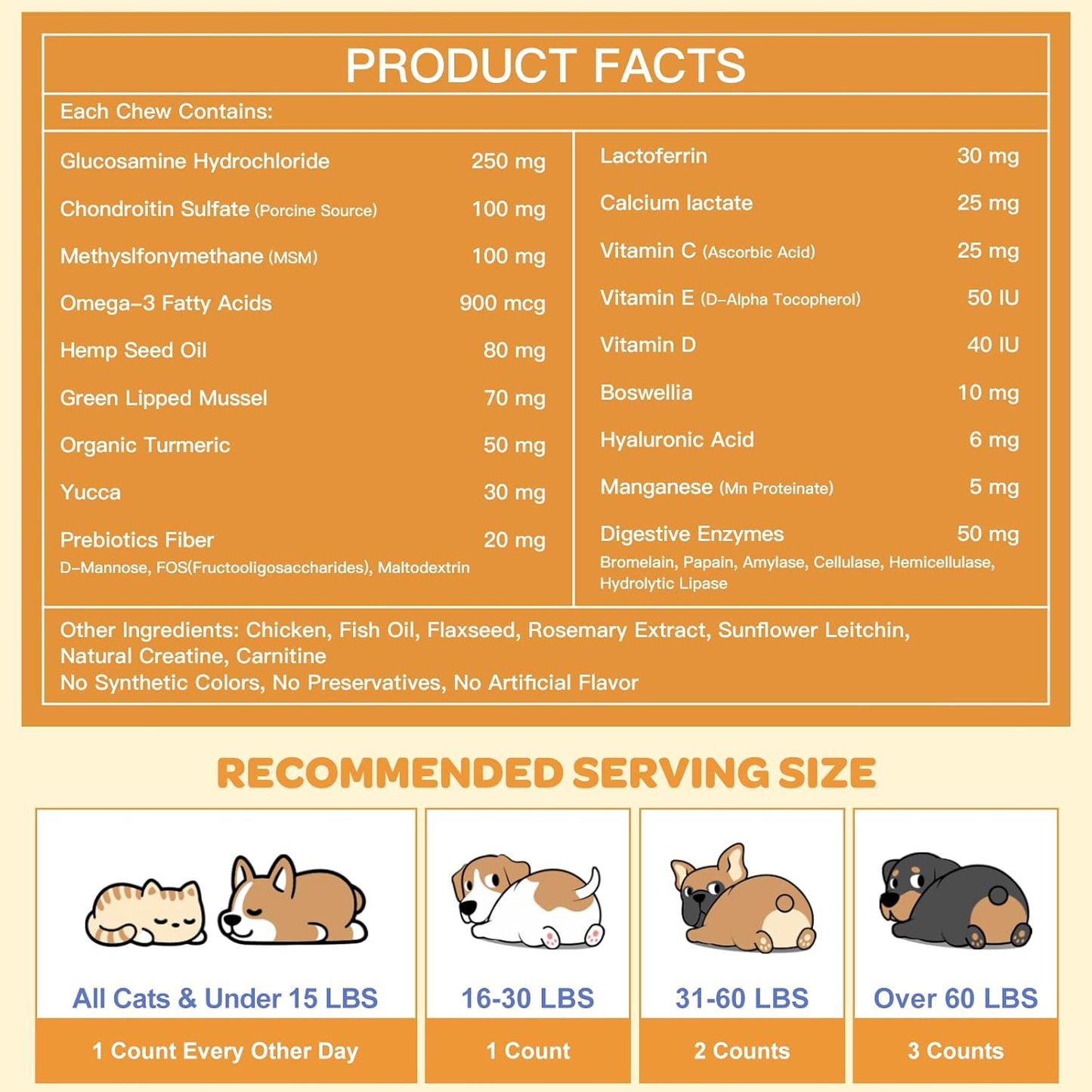 Probiotics for Dogs & Glucosamine for Dogs 180 Counts
