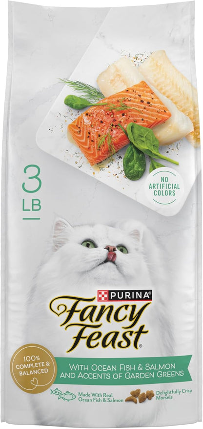 Purina Fancy Feast Dry Cat Food with Ocean Fish and Salmon - 3 lb. Bag