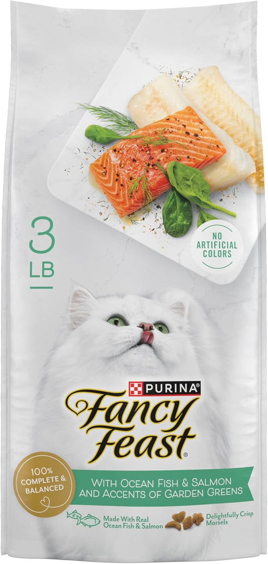 Purina Fancy Feast Dry Cat Food with Ocean Fish and Salmon - 3 lb. Bag