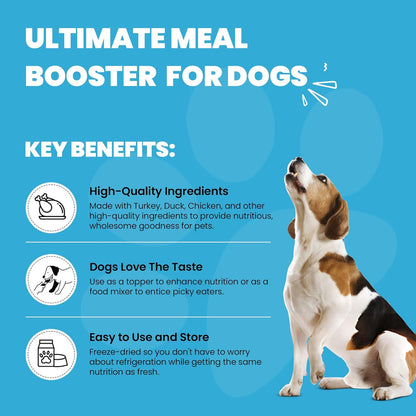 Muenster 3-in-1 Turkey-Duck-Chicken Freeze Dried Dog Food Topper (5oz) - Made in USA