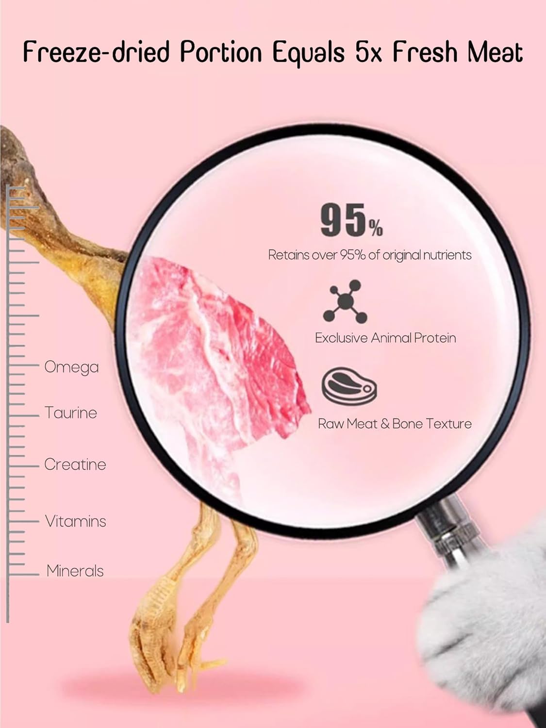 7 OZ Freeze Dried Little Quail Treats for Dogs Cats, High Protein Raw Dog Food, Single Fresh Ingredient Treats, Rawhide Free