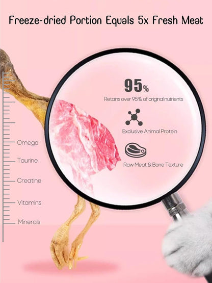 7 OZ Freeze Dried Little Quail Treats for Dogs Cats, High Protein Raw Dog Food, Single Fresh Ingredient Treats, Rawhide Free