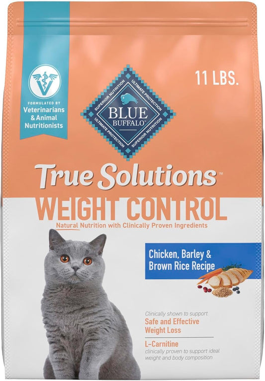 Blue Buffalo True Solutions Weight Control Natural Dry Cat Food for Adult Cats, Chicken, 11-lb. Bag