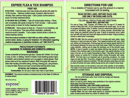 Espree Flea & Tick Dog Shampoo, Aloe Vera Based Formula, Sulfate-Free, Paraben-Free, Harsh Chemical and Dye-Free, Pest Removal Shampoo, Gallon